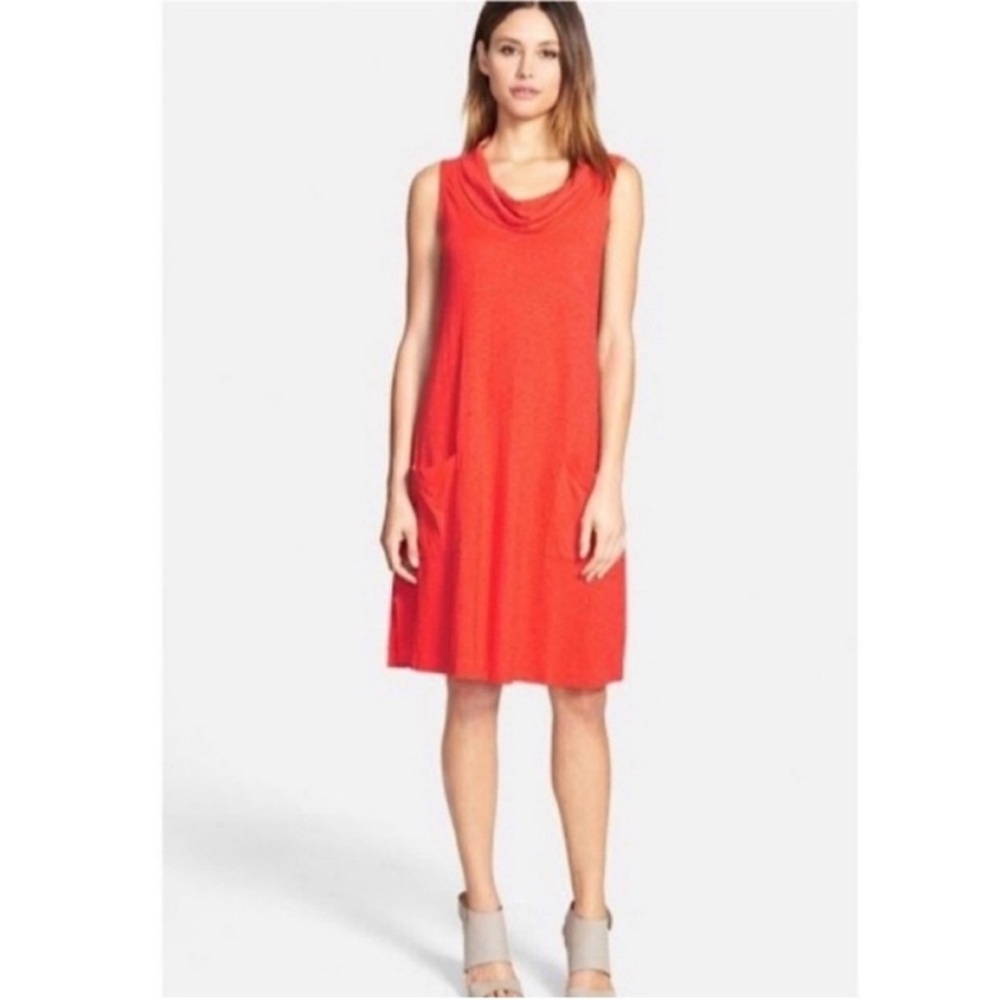 Eileen Fisher Sleeveless Cowl Neck Hemp/Organic
Cotton Blend Dress.
